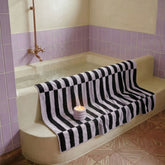 Italic Shadmoor Australian Cotton Bath Sheet in Provence, showcasing soft, plush white bath towel with textured edges.
