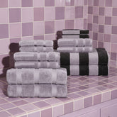 Set of Capri Australian Cotton Bath Towels in Lilac and Shadmoor colors from Italic, showing soft, plush textures for home use.