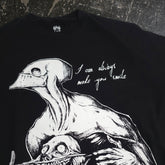 Black Always Smile T-Shirt from Any Means Necessary Clothing featuring a close-up of the smile graphic on front.
