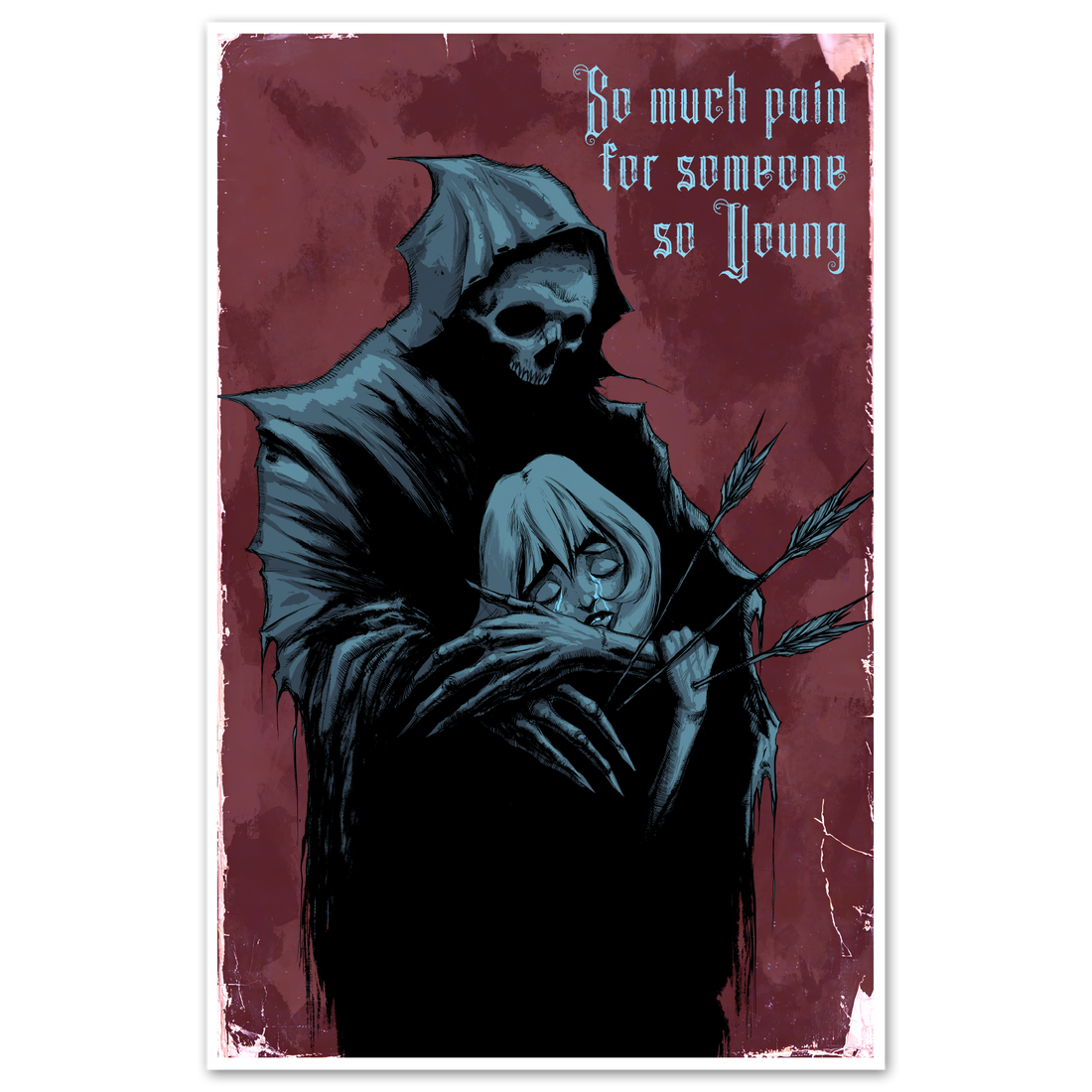 So Young print poster by Any Means Necessary Clothing featuring vibrant, artistic design on 11x17 inch paper.