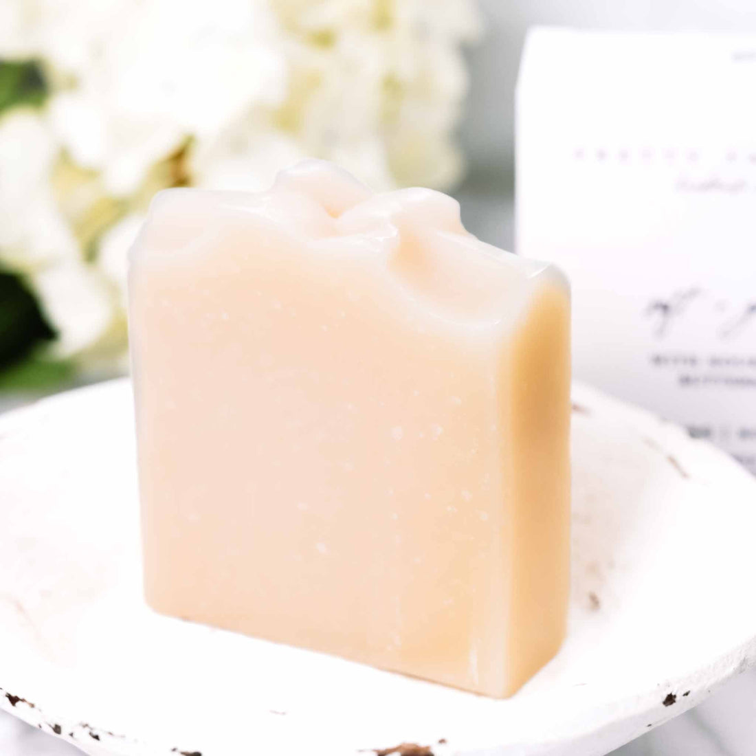 Handmade Pretty Farm Girl soft bar soap with buttermilk, tallow, and goat milk, designed for sensitive skin, fragrance-free.