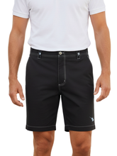 Black Starboard shorts by White Water Life, showcasing the stylish and comfortable design with a focus on the product&