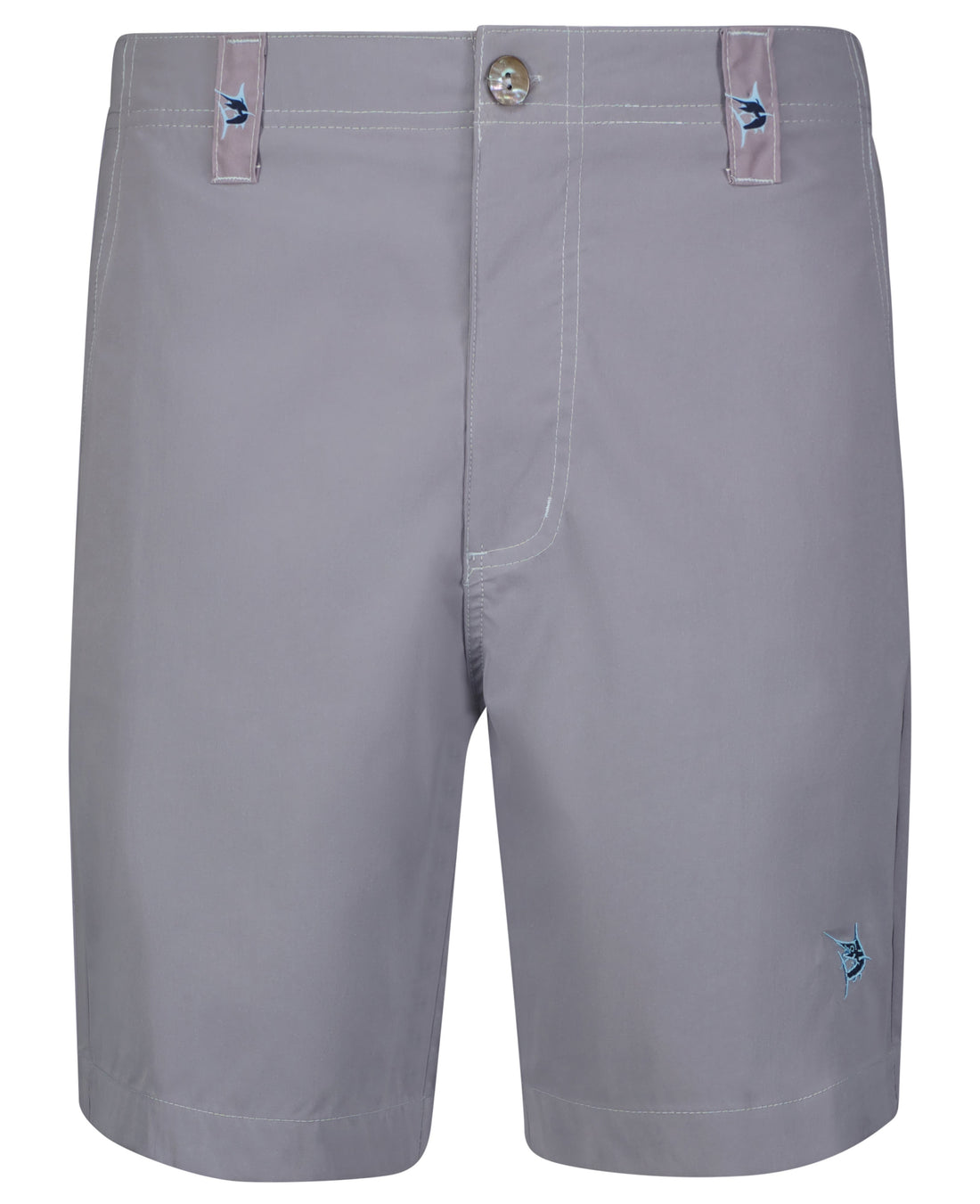 Grey Starboard Shorts by White Water Life, featuring a comfortable fit and casual style, shown on a person wearing them.