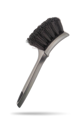 Blackline Car Care stiff bristle tire brush with dense, durable bristles for effective tire cleaning.