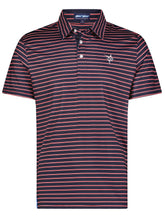 White Water Life Striper Polo in navy and red, featuring a classic polo shirt design with contrasting color accents.