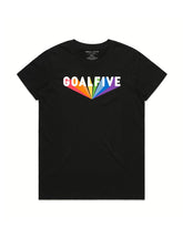 Black cotton Superhuman T-shirt by Goal Five, featuring a relaxed fit and minimalistic design, suitable for everyday lifestyle wear.
