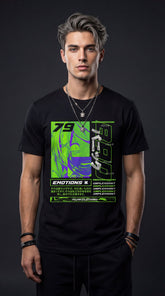Yūjin Clothing Emotions T-Shirt in vibrant fabric, featuring a stylish design that expresses feelings and personal style.