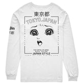 Japan style long sleeve T-shirt by Yūjin Clothing featuring traditional Japanese design and comfortable fabric.