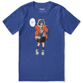 Yūjin Clothing Drippin Kitten T-Shirt showing a casual fit with a colorful kitten graphic on the front.