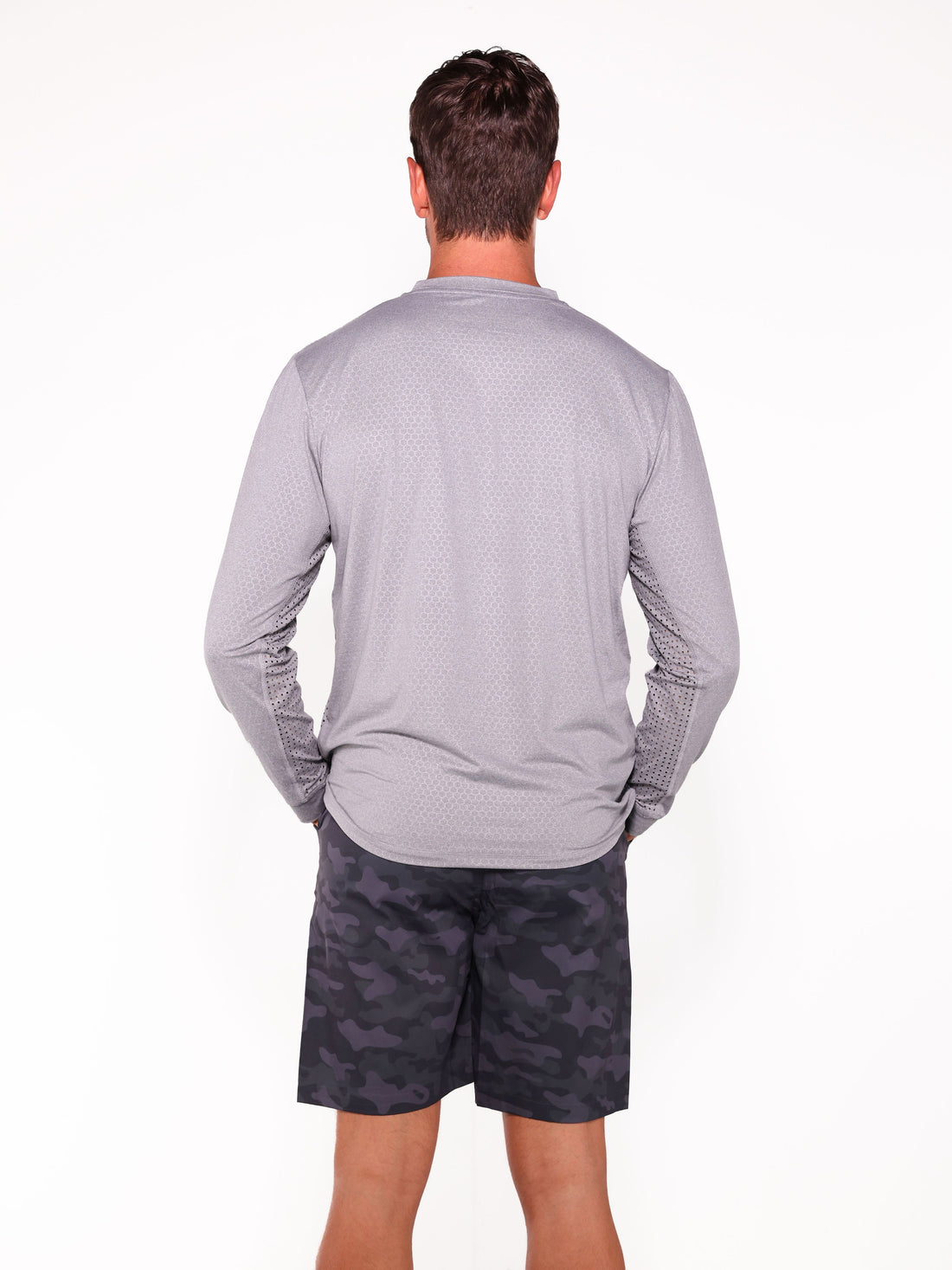 White Water Life NautiFlex Performance Tee in tactical black, showcasing a comfortable, versatile men&