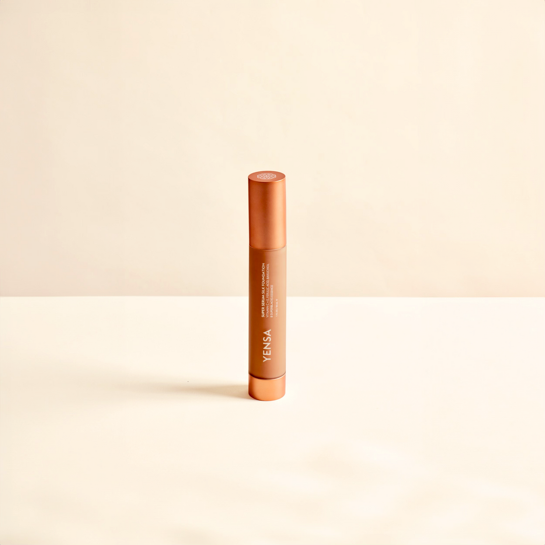 YENSA Super Serum Silk foundation in Tan_3 shade, hydrating peptide formula for radiant, glowing skin.