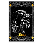 11x17 Major Arcana tarot Death poster by Any Means Necessary Clothing featuring detailed tarot card artwork.