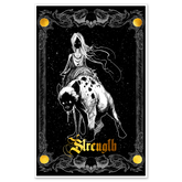 Tarot card Strength print poster featuring a detailed illustration in 11x17 size from Any Means Necessary Clothing.