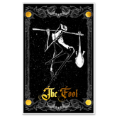 11x17 tarot Major Arcana The Fool poster by Any Means Necessary Clothing featuring colorful tarot card artwork.