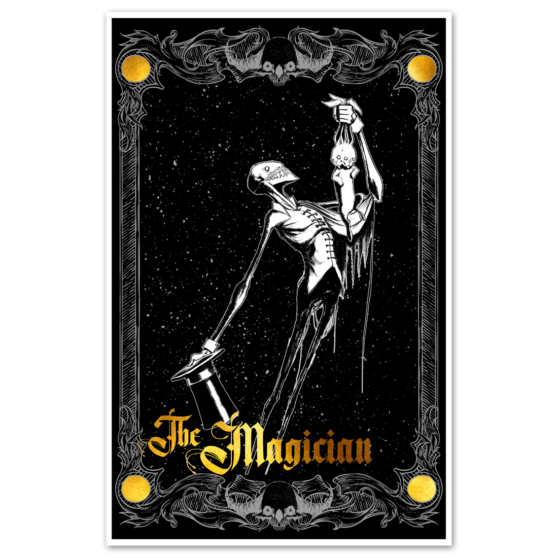 11x17 tarot Major Arcana The Magician poster by Any Means Necessary Clothing featuring mystical magician illustration.