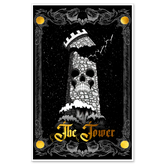11x17 tarot poster featuring The Tower from the Major Arcana prints by Any Means Necessary Clothing.