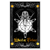 Colorful Major Arcana Tarot Wheel of Fortune poster featuring intricate artwork, ideal for tarot enthusiasts and wall decor.