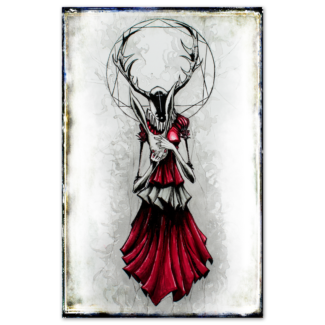 Colorful poster titled "The Veil" by Any Means Necessary Clothing featuring intricate, abstract artwork on a 11x17 inch print.