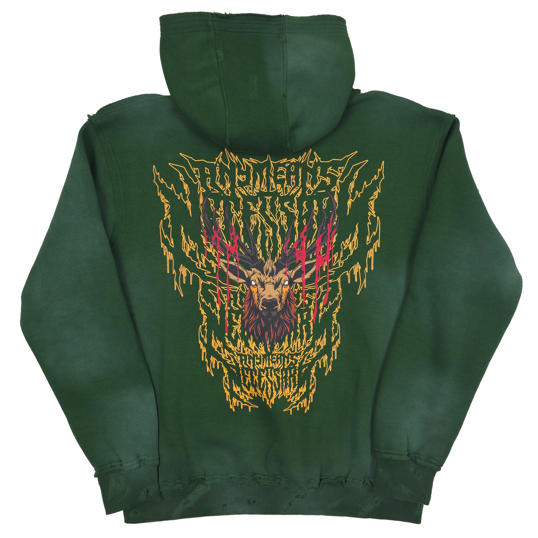 Green Trophy Pullover Hoodie by Any Means Necessary Clothing, showing the back design with a trophy graphic and casual fit.