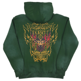 Green Trophy Pullover Hoodie by Any Means Necessary Clothing, showing the back design with a trophy graphic and casual fit.