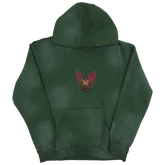 Green Trophy Pullover Hoodie by Any Means Necessary Clothing, front view showing the logo and comfortable fit.