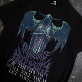 Black Truth Shall Kill T-shirt by Any Means Necessary Clothing, featuring bold graphic design and comfortable cotton fabric.