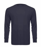 Steel grey long sleeve UPF 50 performance crew shirt by SpectraUSA, shown from the front.