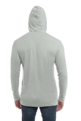 SpectraUSA UPF 50 performance long sleeve hoody in sage color, back view showing breathable fabric and comfortable fit.