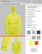 SpectraUSA UPF 50 performance long sleeve hoody, lightweight and breathable fabric, ideal for sun protection and outdoor activities.