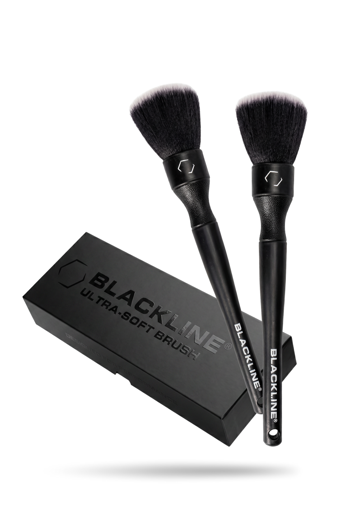 Blackline Car Care BLACKLINE® Ultra Soft Detail Brush Set with three fine, gentle brushes for car cleaning and detailing.