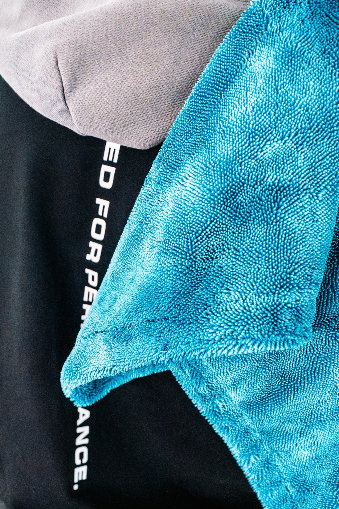 Blackline Car Care BLACKLINE Twisted-Loop Drying Towel, soft microfiber for safe vehicle drying, shown folded with twisted-loop design.