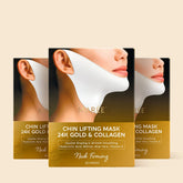 Set of 20 Maree 24K Gold V-Line Lifting Masks displayed in a box, designed to improve facial contour and skin firmness.