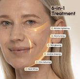 Maree 24K Gold Chin and Jawline Lifting Mask showing the gold-colored mask on a model&