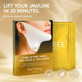 Maree 24K gold chin and jawline lifting mask set with five gold facial masks for firming and anti-aging skincare.