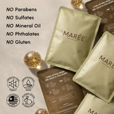 Maree 24K gold chin and jawline lifting mask showing gold-embellished facial mask on a model&