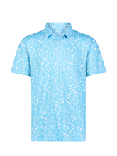 White Water Life Vacation Performance Polo shirt with short sleeves and a classic collar, displayed on a hanger.