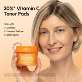 Maree Dark Spot Fading Vitamin C Pads featuring textured cotton pads with brightening serum for skin evening and glow.