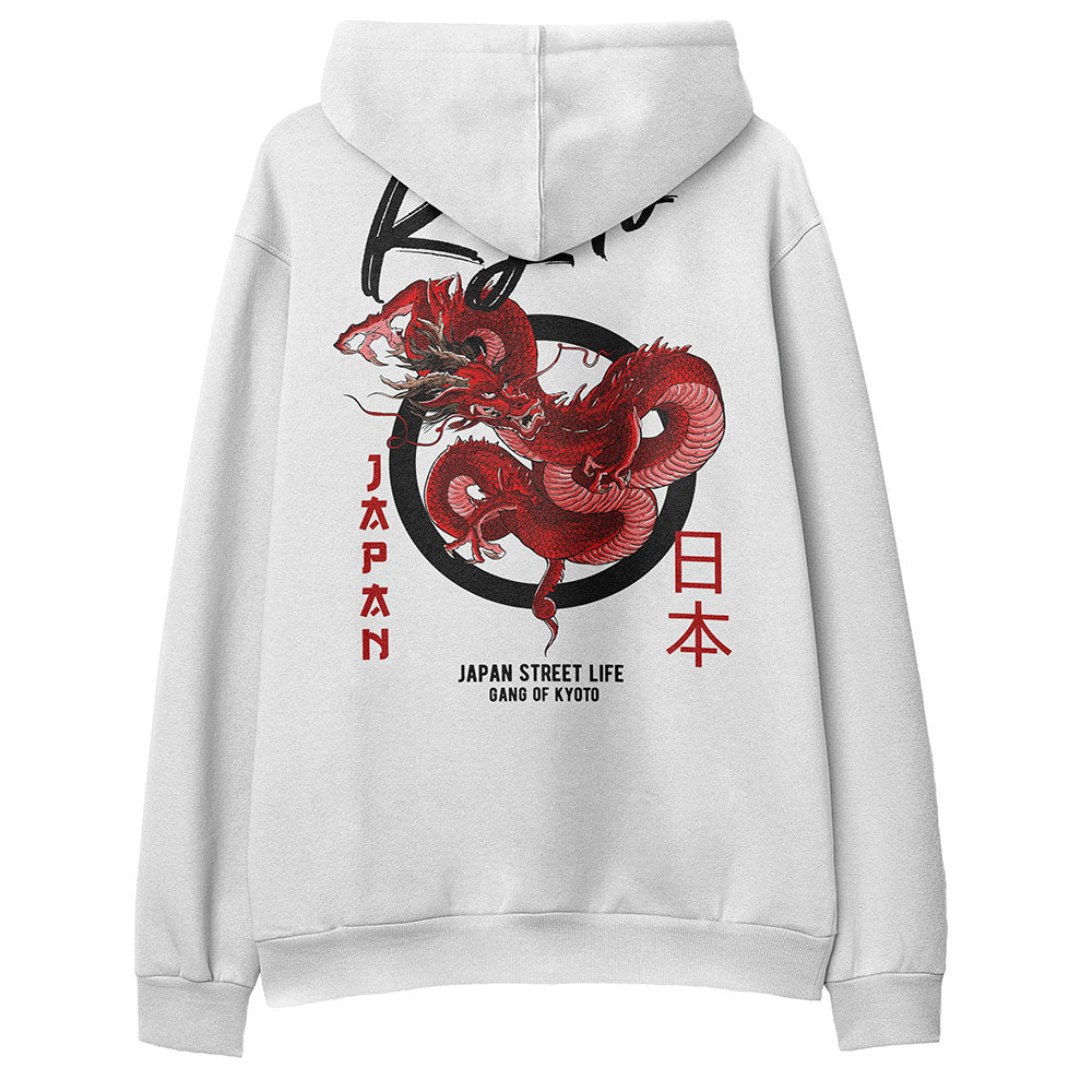 Yūjin Clothing Kyoto Hoodie, soft black hoodie with front pocket and hood, casual streetwear style.