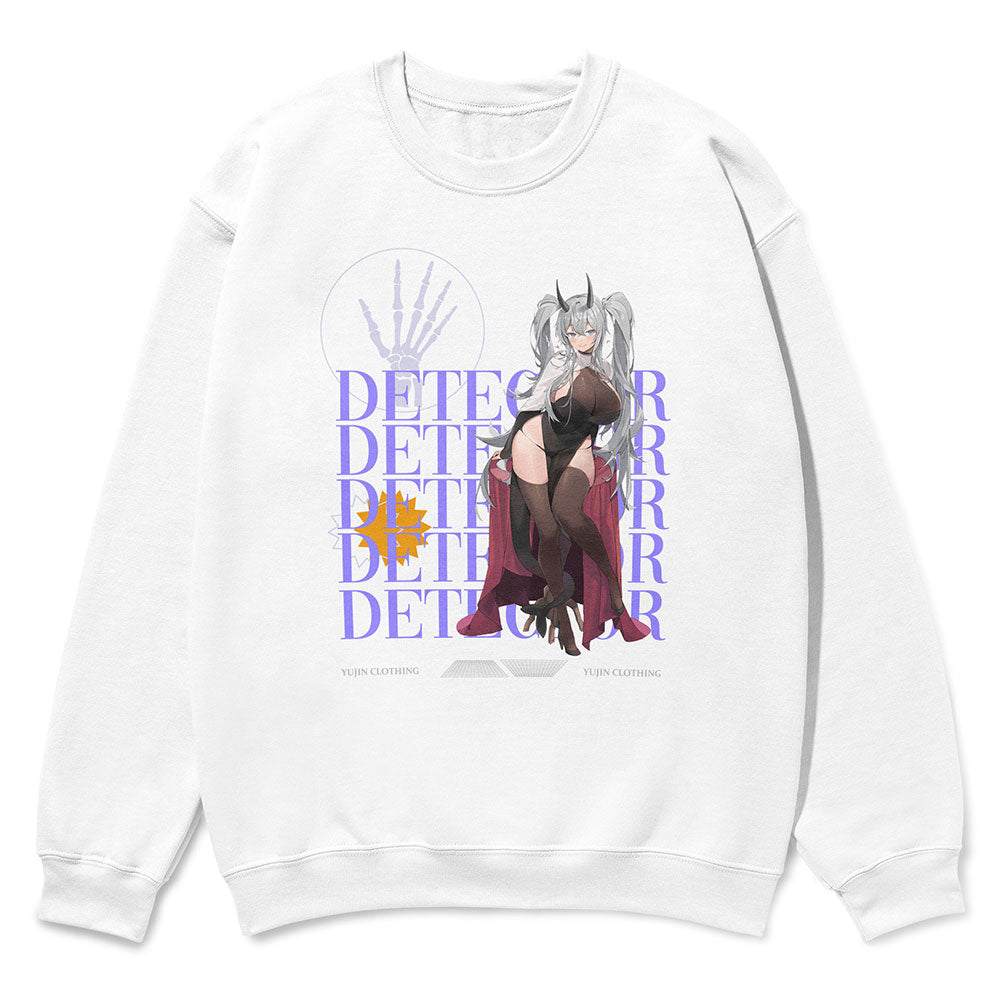Yūjin Clothing Detector Sweatshirt in black, featuring a modern design with a comfortable fit and soft fabric.
