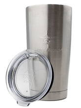 White Water Life 20-ounce tumbler with a small lid, featuring a simple design and stainless steel construction for everyday use.
