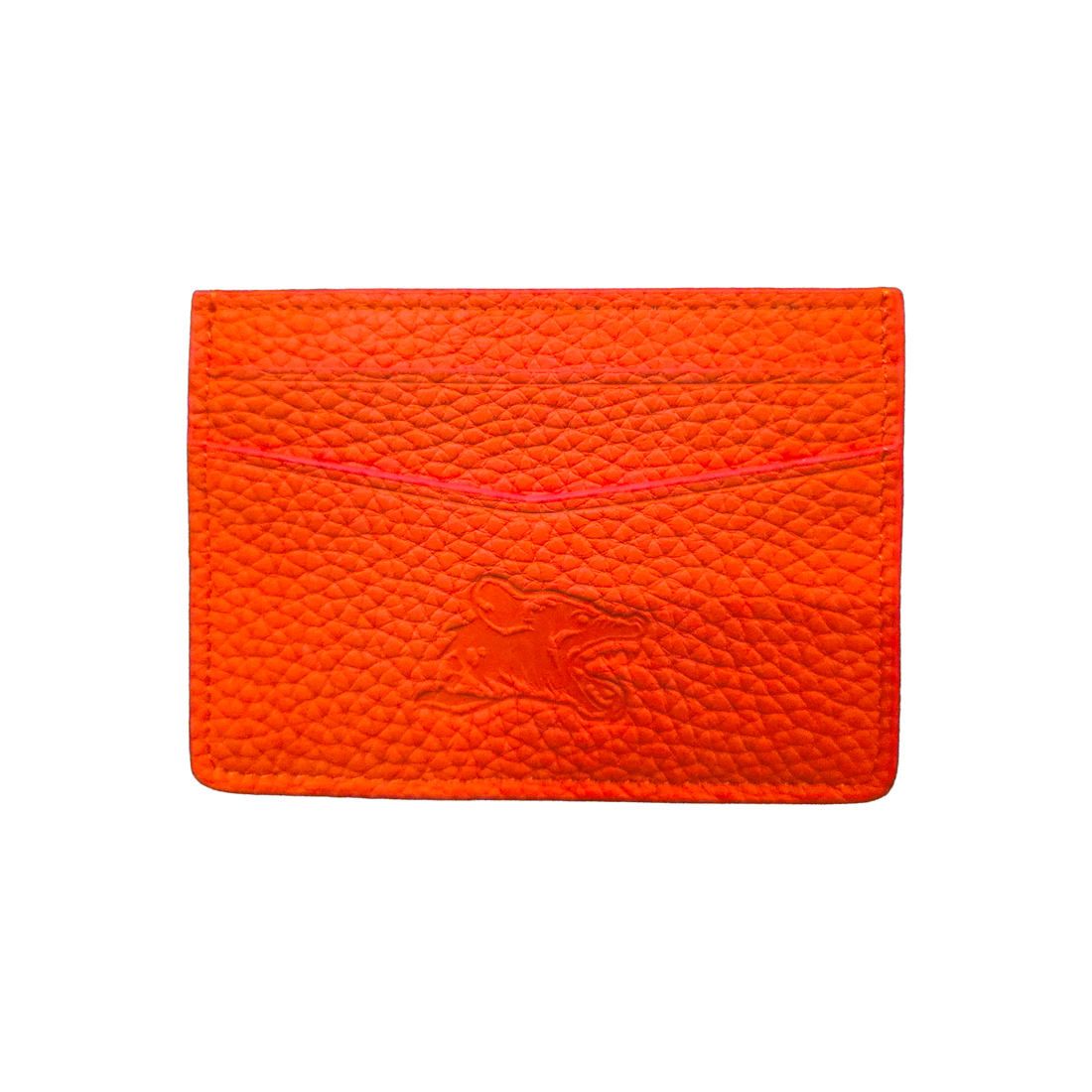 Orange Hyena Wallet lanyard by Any Means Necessary Clothing featuring a detailed hyena design on durable fabric.