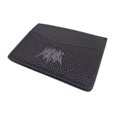 Black hyena-shaped wallet lanyard from Any Means Necessary Clothing, featuring a durable design and secure attachment clip.