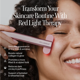 Solawave 4-in-1 red light therapy wand and activating serum kit for skincare, featuring a sleek handheld device and serum bottles.
