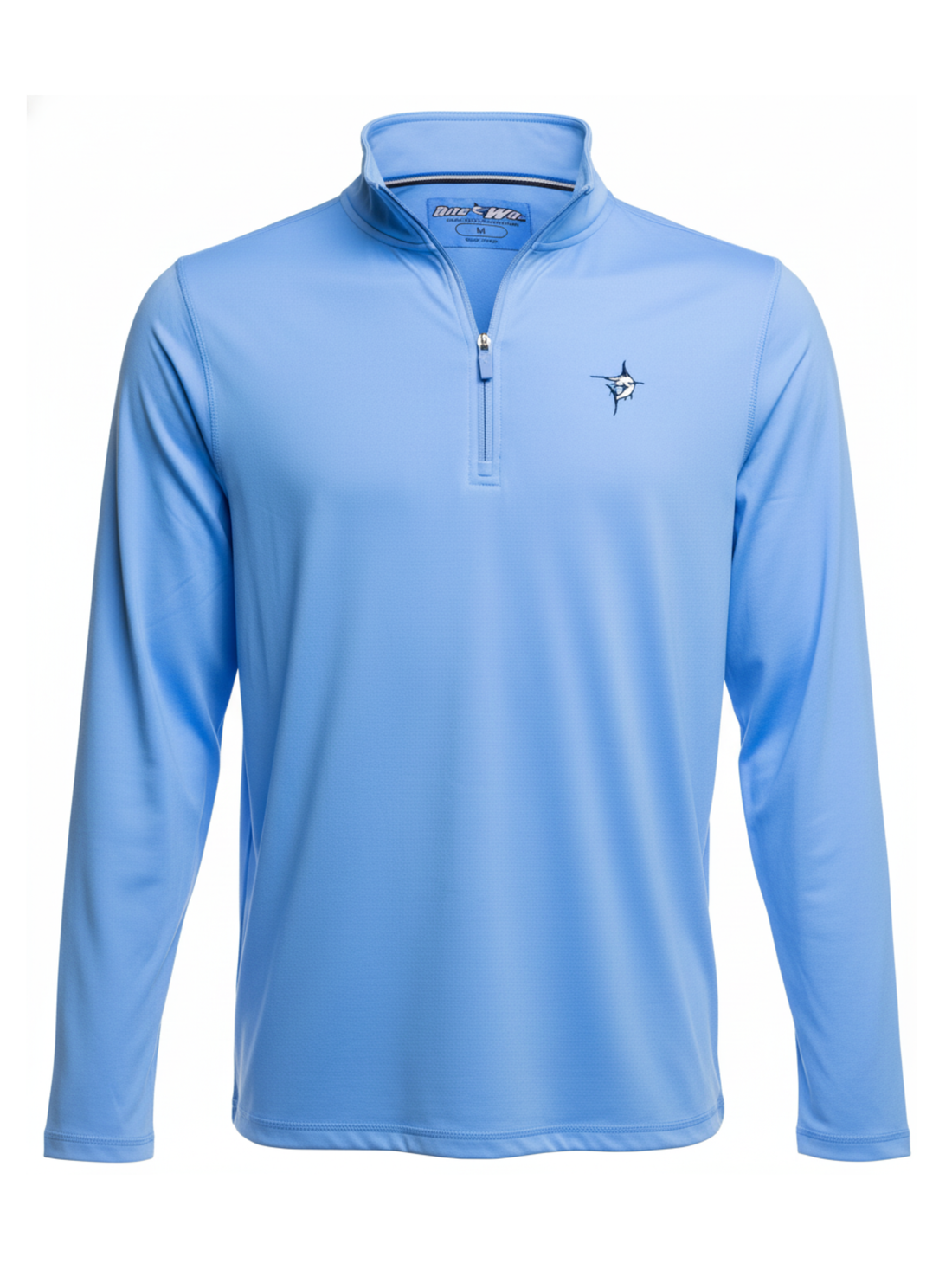 White Water Life Montauk quarter zip midweight comfort shirt, navy blue, with soft fabric and stand-up collar.