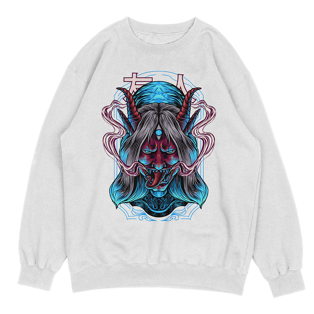 Yūjin Clothing Possessed sweatshirt featuring a dark, graphic design with a comfortable fit and casual style.