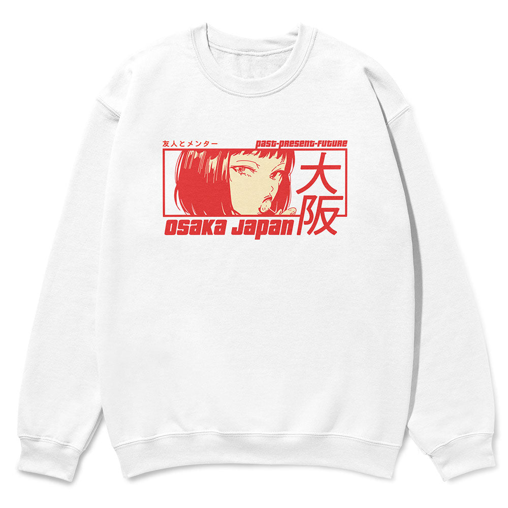 Yūjin Clothing Osaka sweatshirt featuring a comfortable fit, soft fabric, and stylish design in a casual, versatile style.