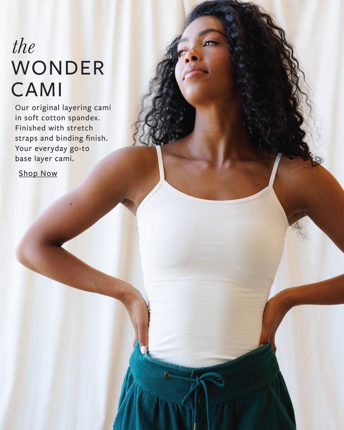 Downeast Wonder Cami tee in soft fabric, featuring a sleeveless design and scoop neckline, ideal for casual wear.