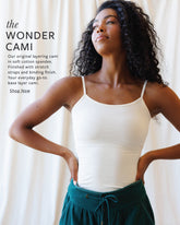Downeast Wonder Cami tee in soft fabric, featuring a sleeveless design and scoop neckline, ideal for casual wear.