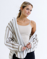 Downeast Wonder Cami in nude color, a soft, fitted women’s tee with a scoop neckline and sleeveless design.