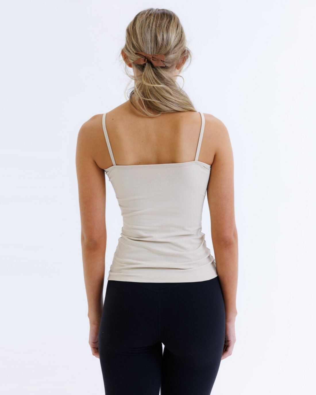 Downeast Wonder Cami in nude, soft cotton tee with a fitted design, perfect for layering or casual wear.